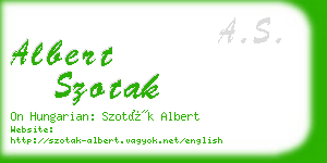 albert szotak business card